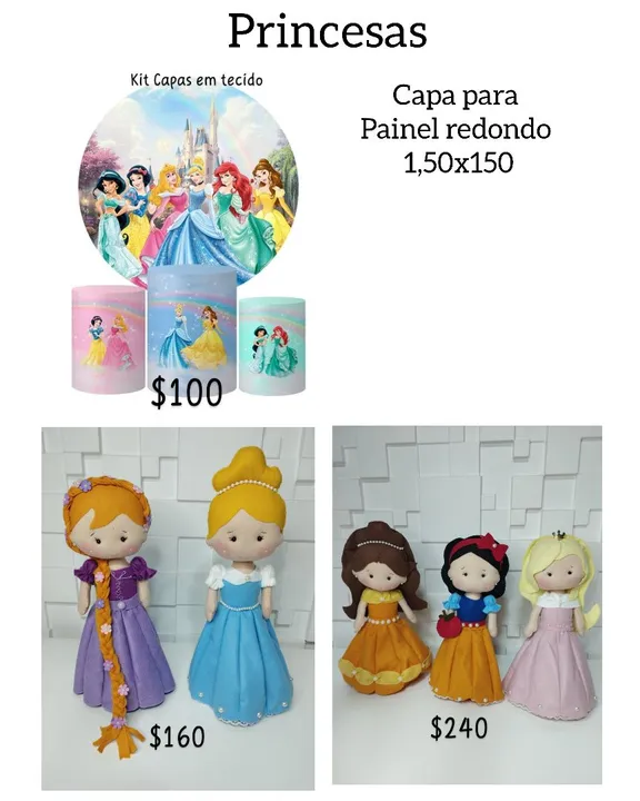 Kit festa princesas da Disney