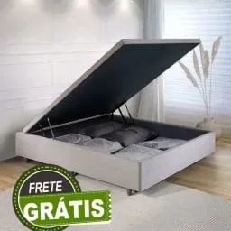 Frete Grátis! Base Baú Casal 1.38m - Elegância e Amplo Espaço