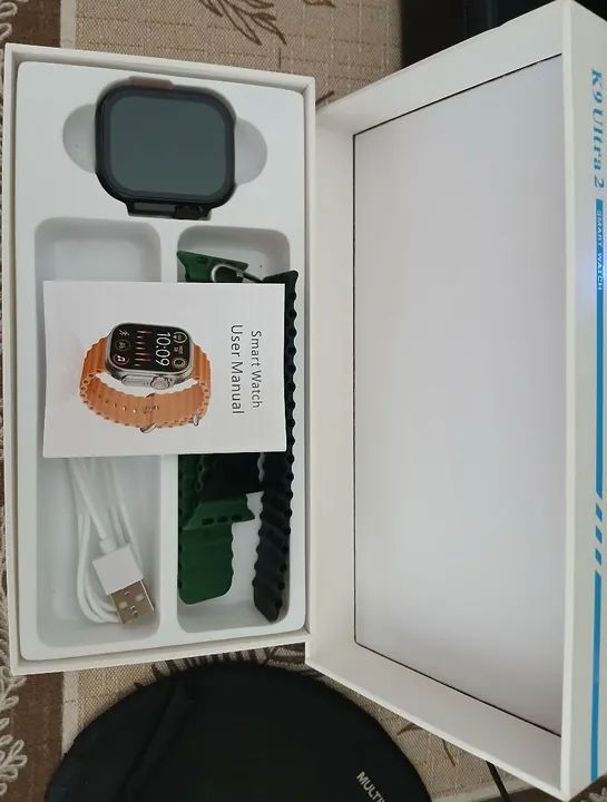 Smartwatch K9 Ultra 2 49mm Series 9 Chamadas 2 Pulseiras Pulseira Preto - Foto 5