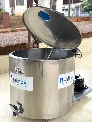 Tanque de Leite 500 Litros Resfriador Tina Inox de Polpas Caldas Açaí Sorvetes Misturado