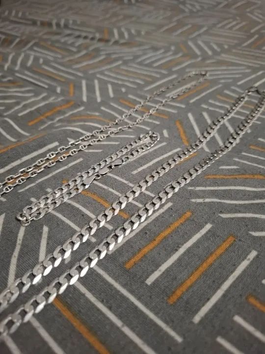 Lindo cordão de prata com pulseira