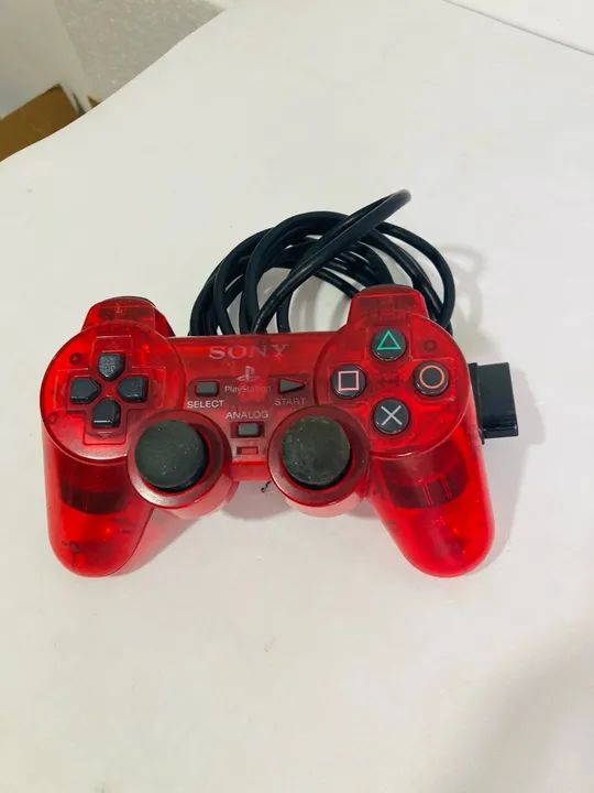 Controle playstation 2 crimson red ps2 joystick