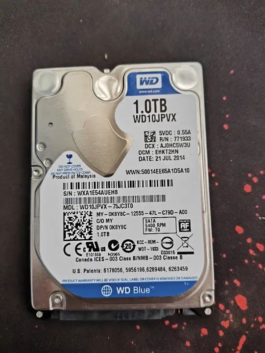 HD 1TB. Para notebook, PC, Console, Externo. Barato!