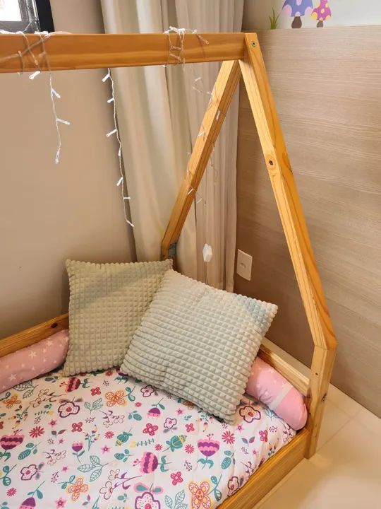 Cama mojtesso - montessori infantil + colchão + capa - Foto 3