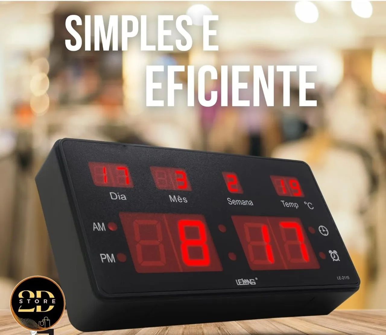 Relógio de Mesa Digital LED