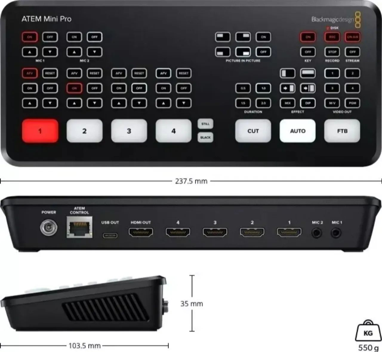 Kit para Lives e podcast Câmera e switcher de video - Foto 4