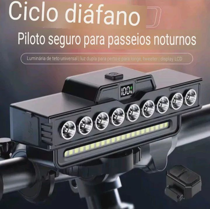 Farol Super Potente 9 Leds + Buzina - Foto 4