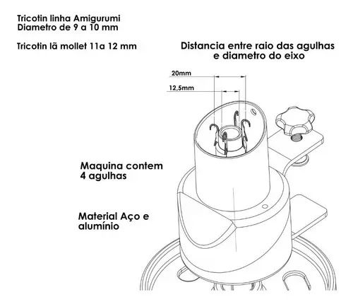 Máquina de tricotin / rabo de gato de metal - Foto 2