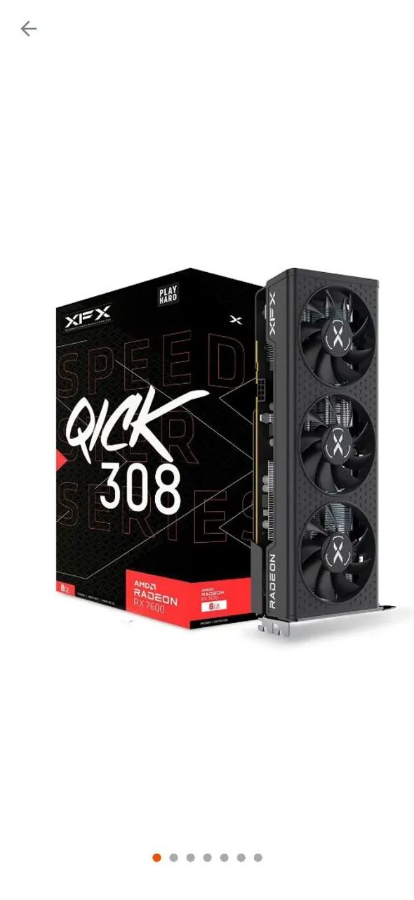 Placa de Vídeo XFX Radeon RX 7600 Speedster Quick 308 Series