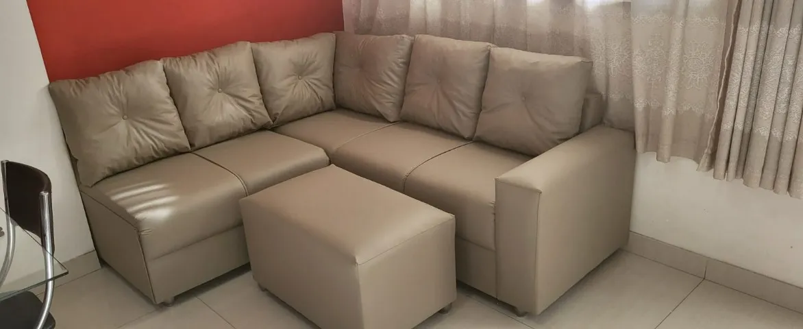 SOFA DE CANTO NOVO COURO SINTETICO COM GARANTIA LINHA PREMIUM
