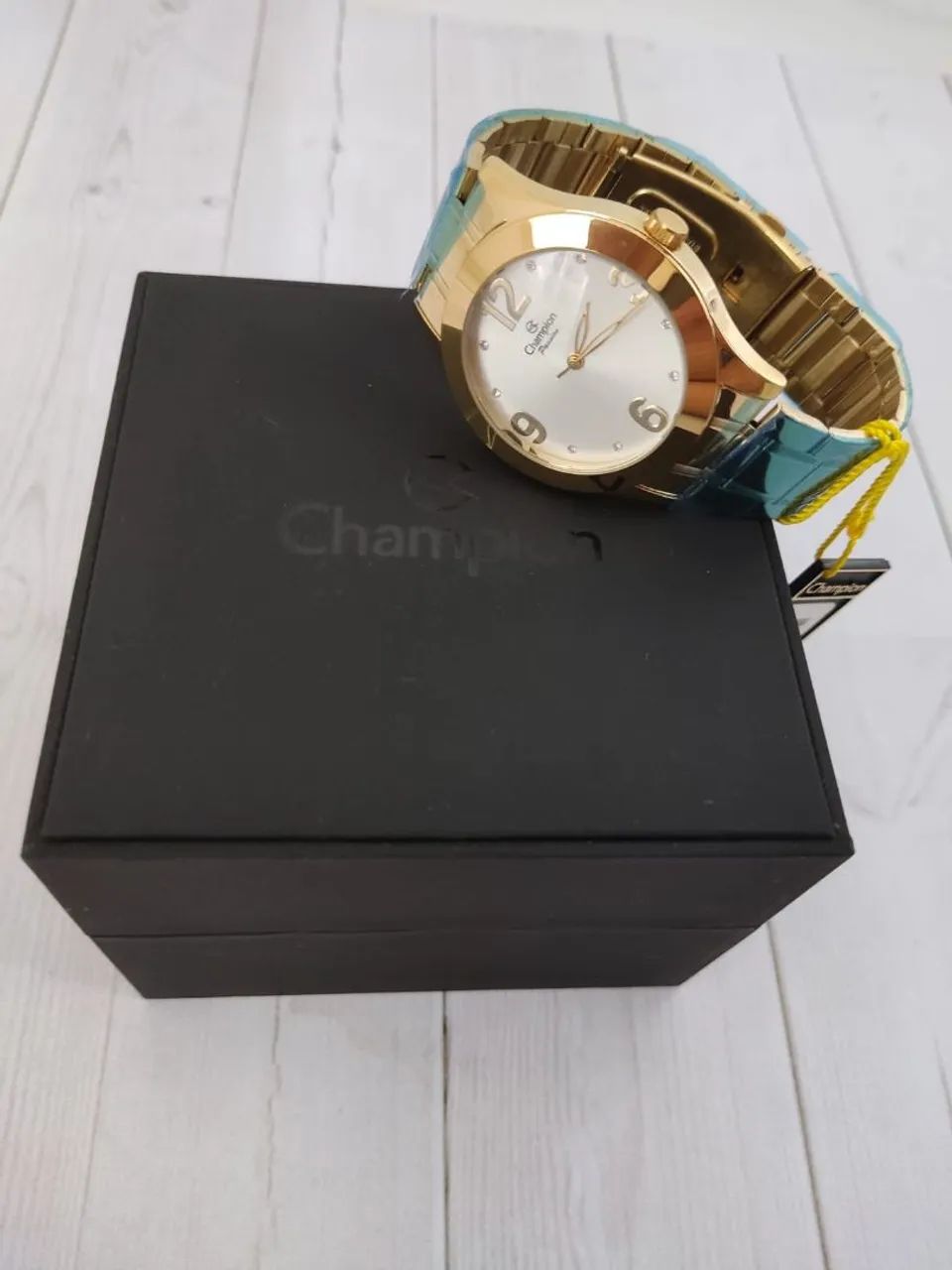 Kit Relógio, Colar e Brincos Dourado Champion Novo Original  - Foto 3