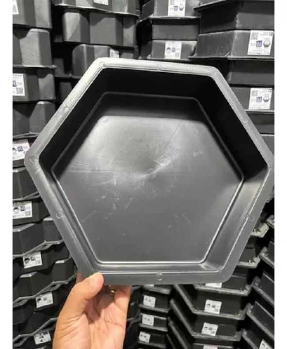 Pacote Com 10 Formas Plásticas Paver 25x25x8cm Para Sextavado Bloquete Piso Pavimento