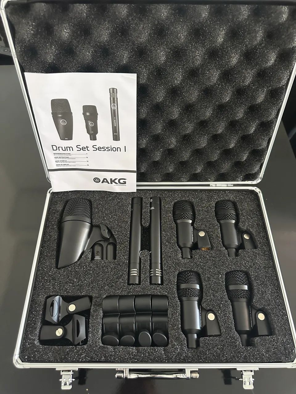 Kit Microfones AKG Drum Set Session I - Completo, usado 1x, impecável!