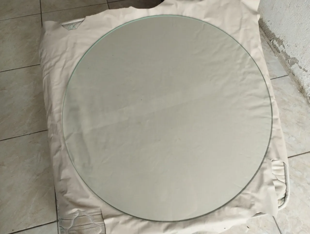 Tampo de mesa de vidro redondo