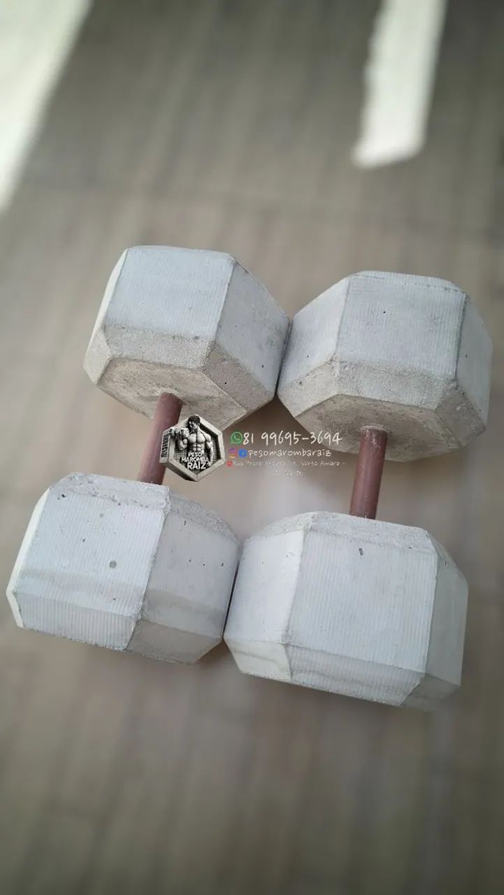 Halteres Par de 16kg Sextavados - Foto 5