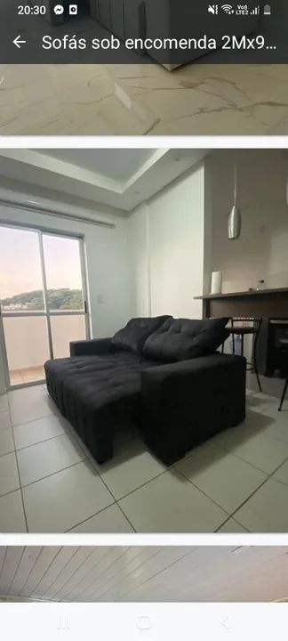 Sofá Retrátil 3 lugares Preto