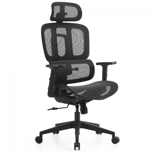 Cadeira de Escritório Dr. Office Business, Preta, Mesh, 2D com 7cm de altura ajustável, Su