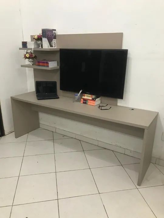 ESTAÇÃO DE TRABALHO + PAINEL DE TV EM MDF CAPUCCINO - Foto 6