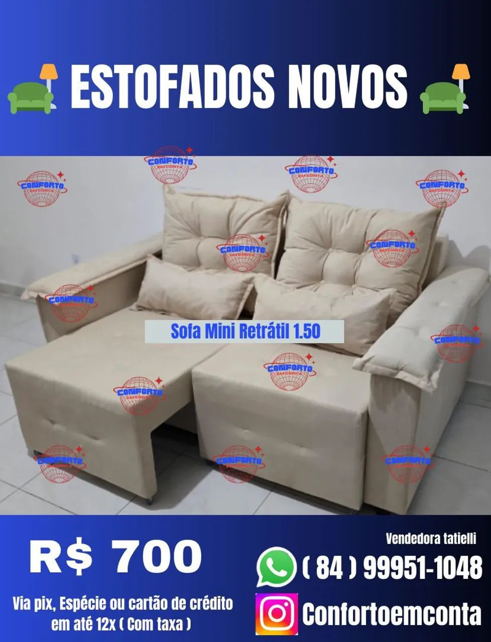 Sofá Mini Retrátil 1.50-Novo diretamente da fábrica 