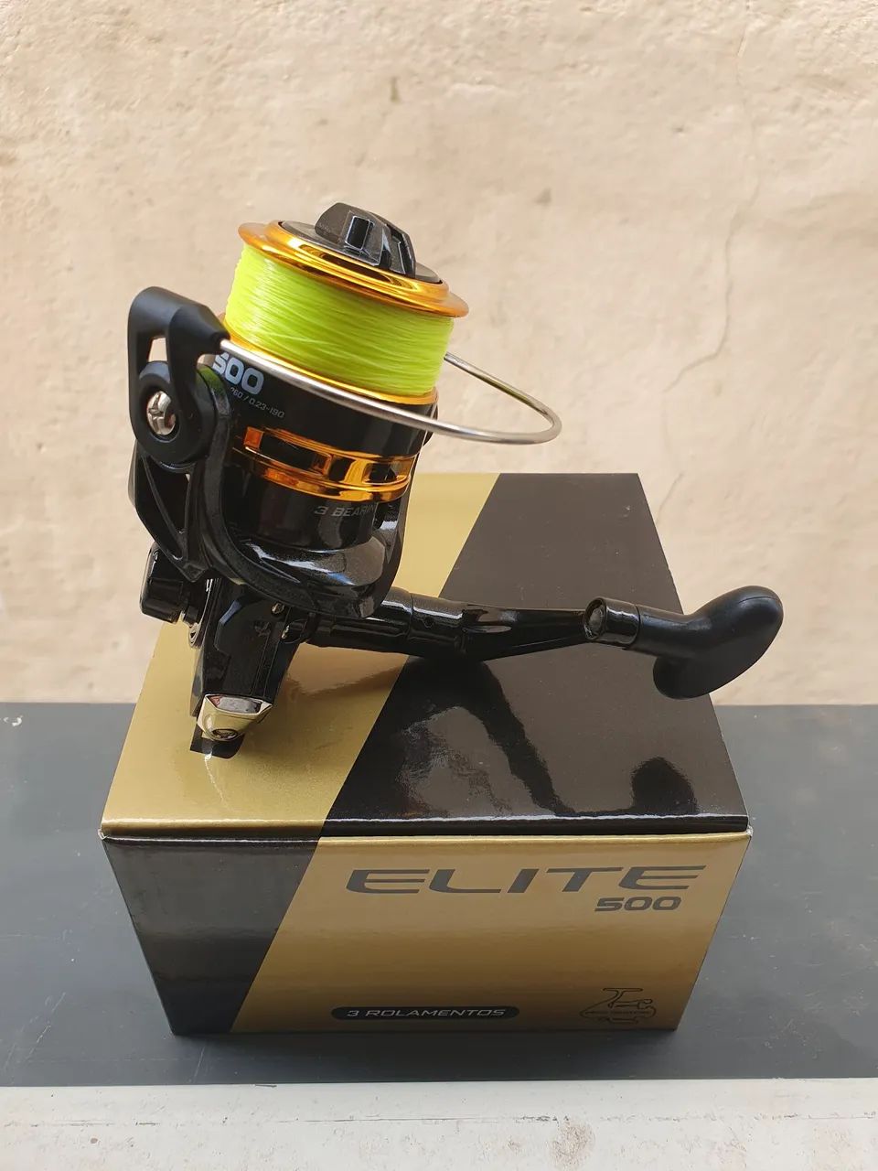 (Novo) Molinete MS Elite Gold 500 - 4 rol. - direito/esquerdo - Foto 4