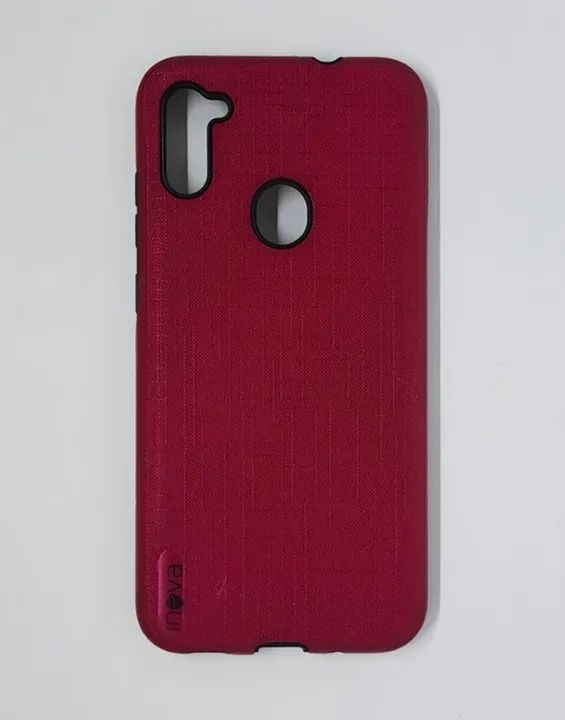 Case Capa Capinha Samsung Galaxy A11 de Silicone Vermelho Escuro Texturizado