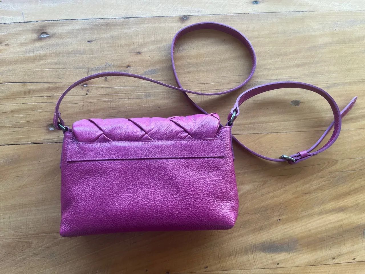 bolsa transversal vinho couro legítimo  - Foto 2