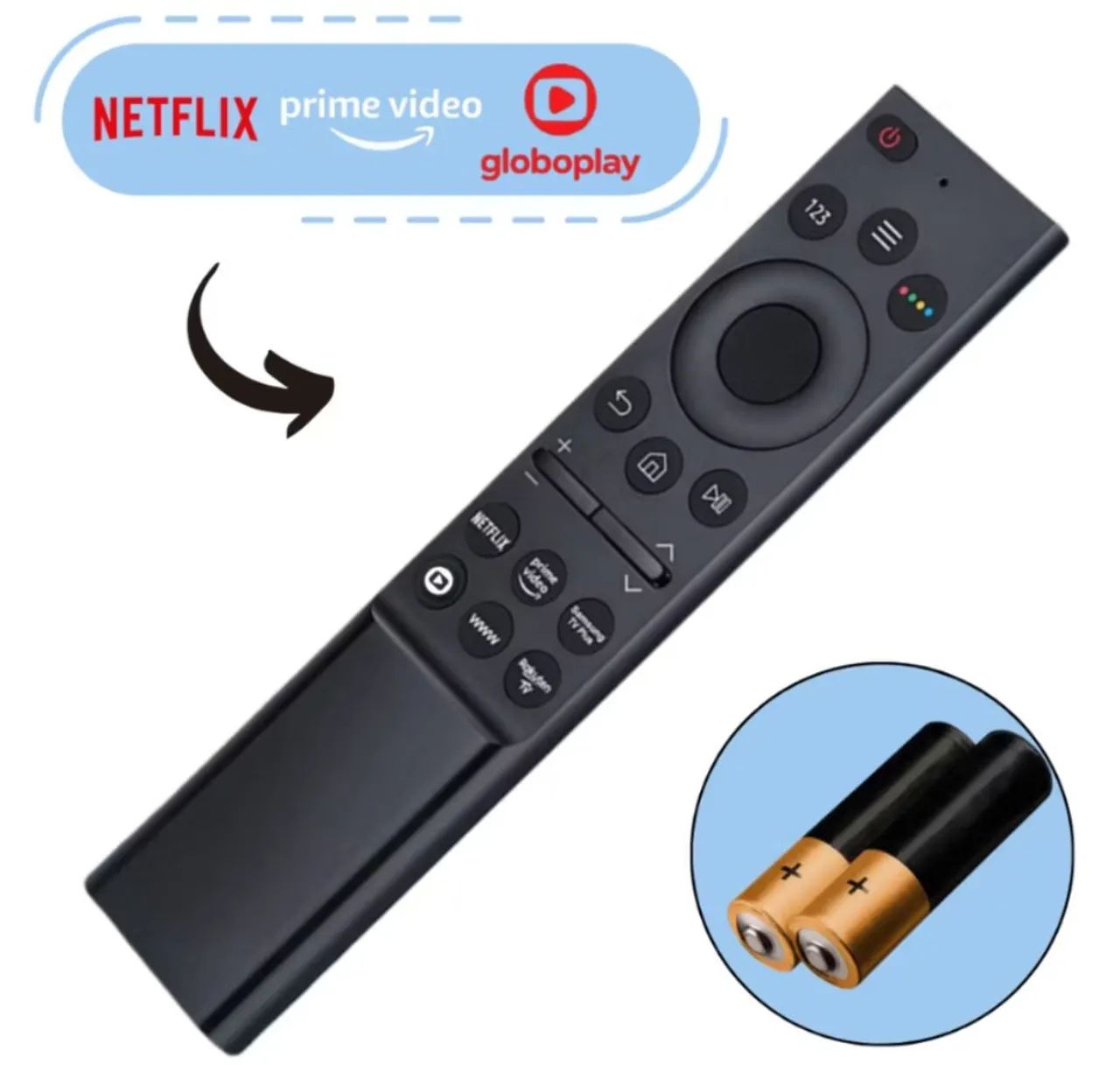 Controle Remoto Para Tv Samsung Smartv 4k 8K + pilhas