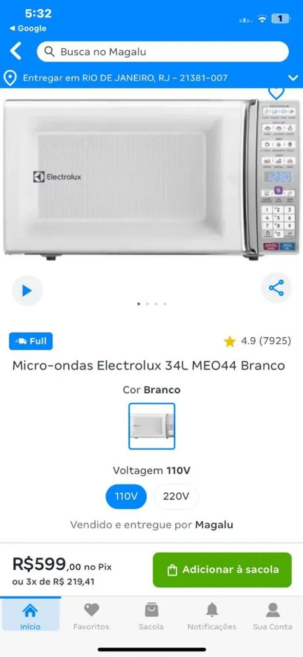 MICRO-ONDAS ELECTROLUX NOVO GRANDE 34L AINDA COM O PLÁSTICO NO PAINEL MUITO LINDO 
