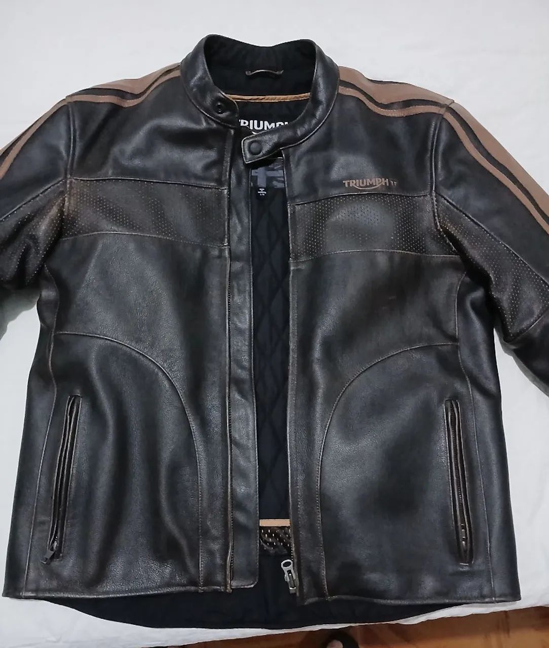 Jaqueta de Couro Masculina triumph original  - Foto 4