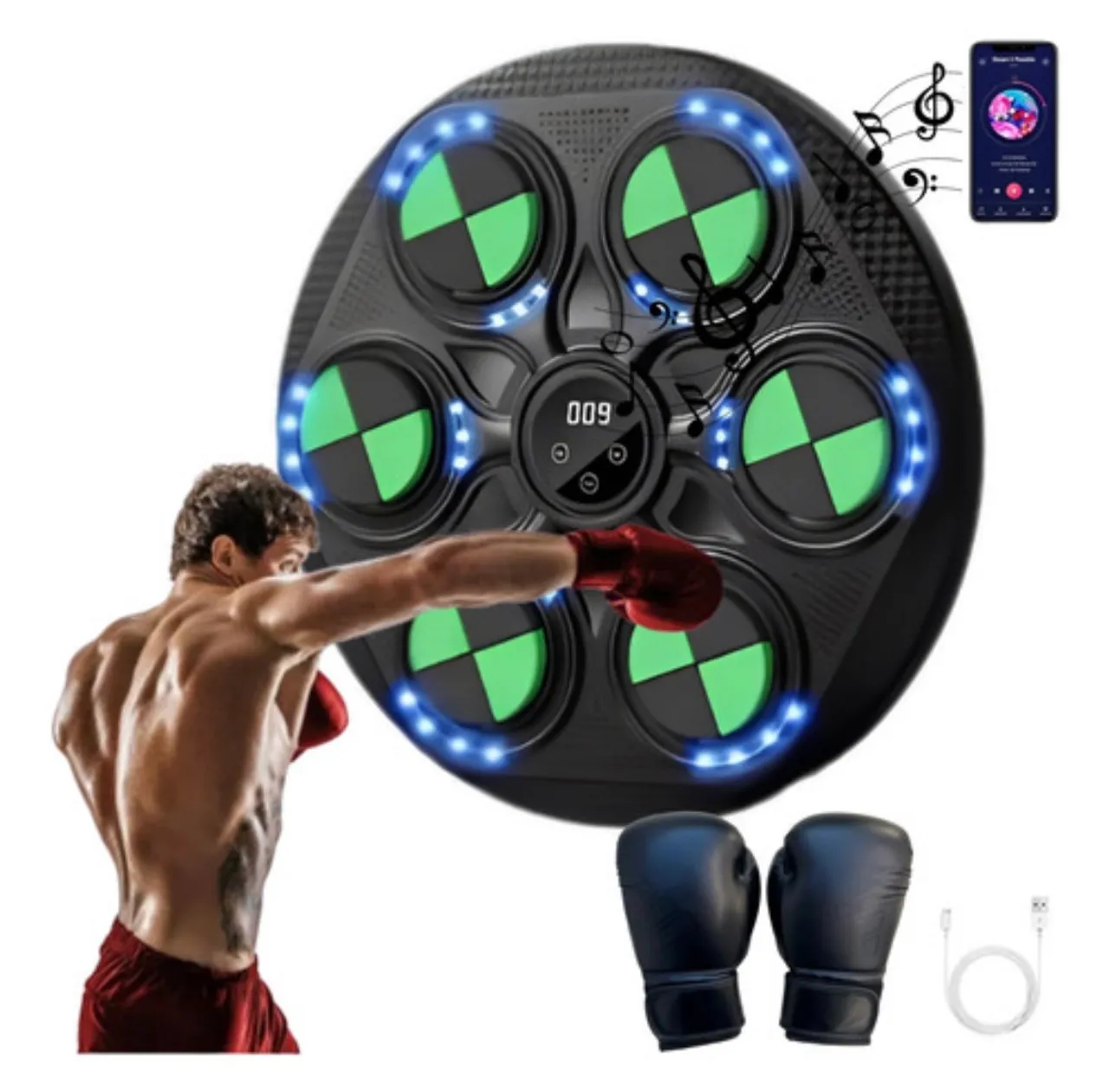 Aparelho de treino de boxe inteligente com música