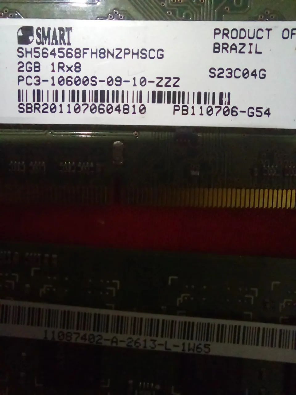 Memória RAM notebook 4GB DDR3 PC3-10600S = 2x2gb
