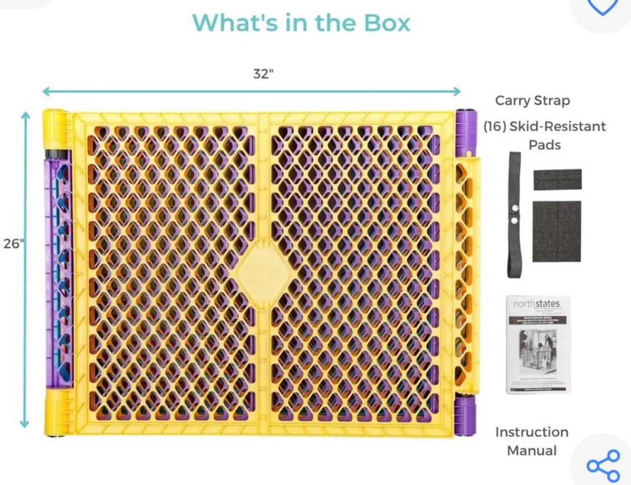 Cercadinho Play Yard Toddleroo Da North States Superyard Colorplay 8 Pa - Foto 5