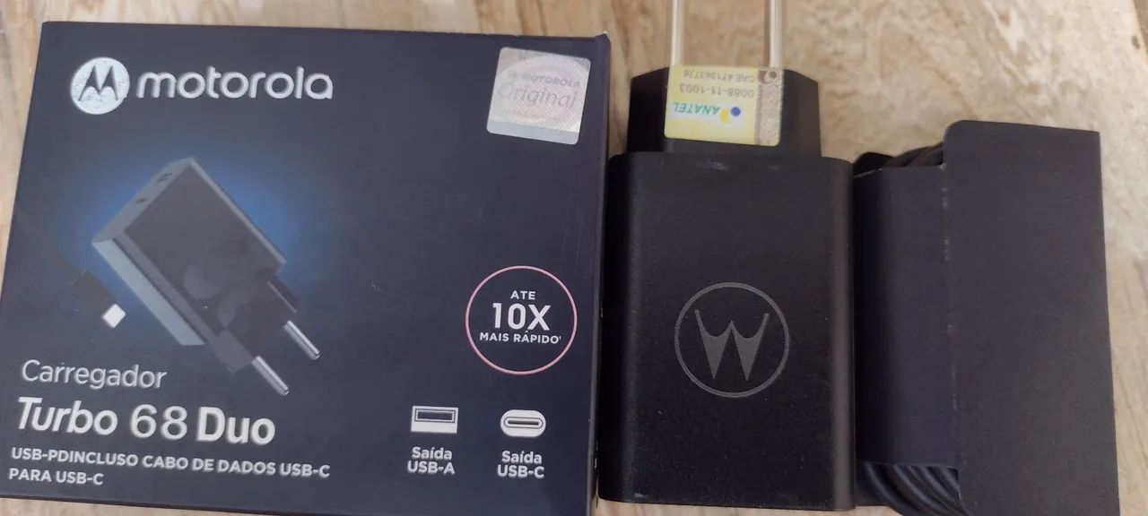 Carregador Turbo Power 68W Motorola - 10x mais rápido