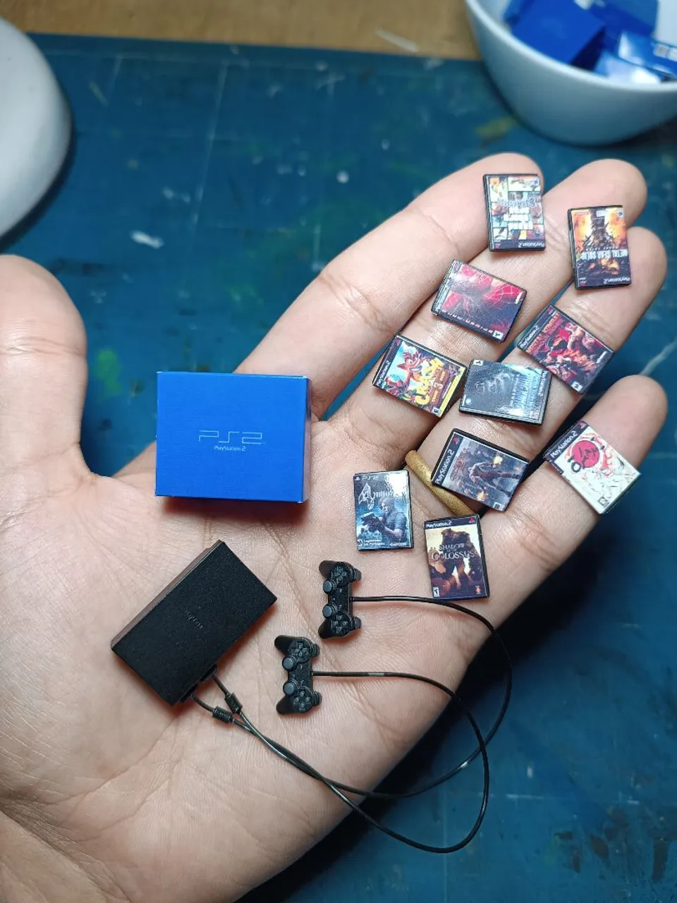 Mini PS2 escala 1/12  com jogos