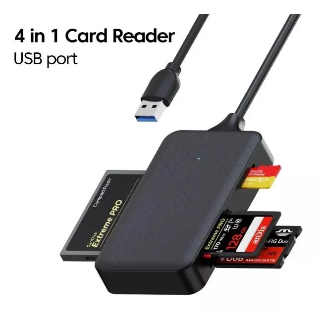 Leitor De Cartão Cf Tf Sd Ms Adaptador 4 Em 1 Tipo C E Usb 2.0, Ou 3.0 - Foto 3