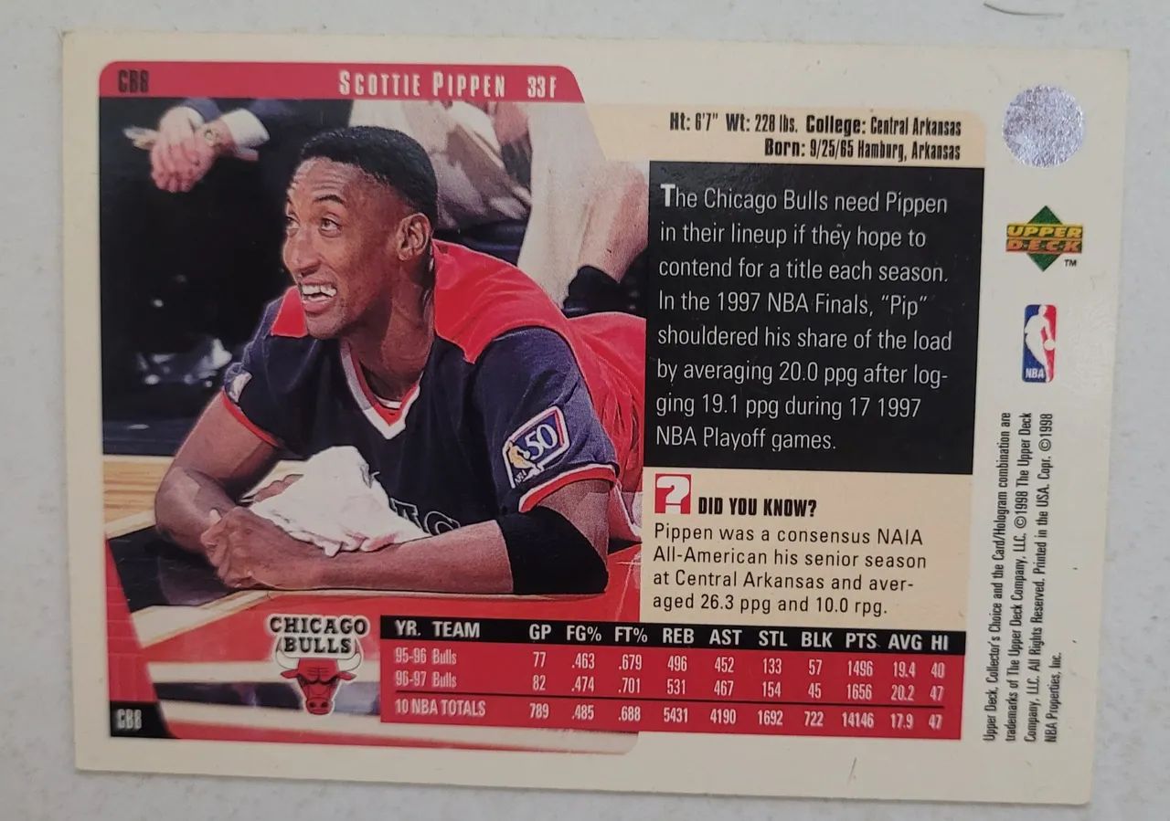 2 Cards NBA Scottie Pippen Chicago Bulls - Foto 4