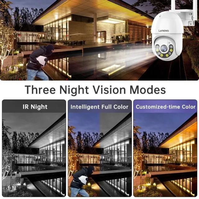 LENOVO Câmera de Segurança externa+cartão 64gbs/360 °/5G/Visão Noturna/Prova DE água/fulhd - Foto 4