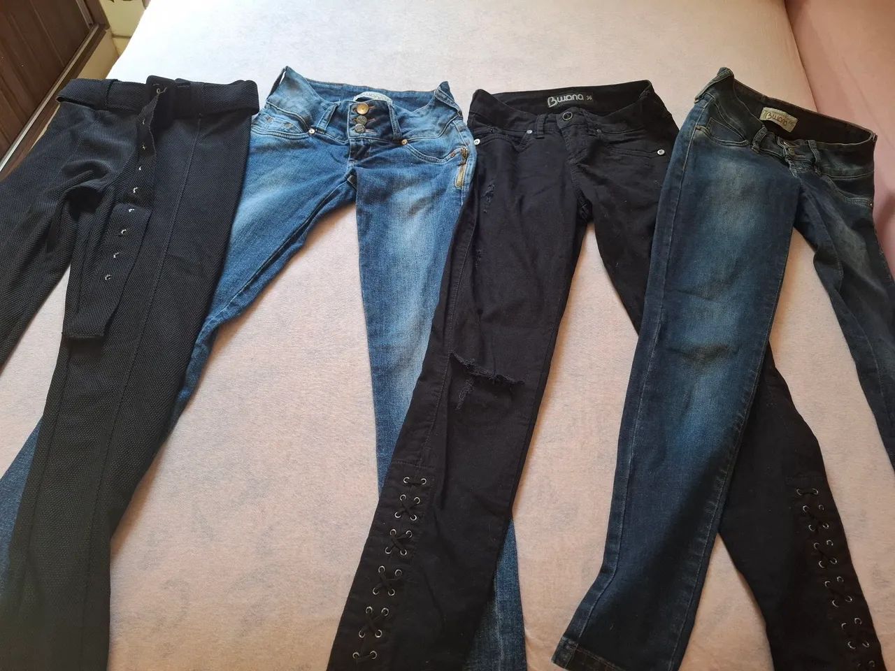 Kit com 4 Calças Jeans e Social Femininas - Foto 4
