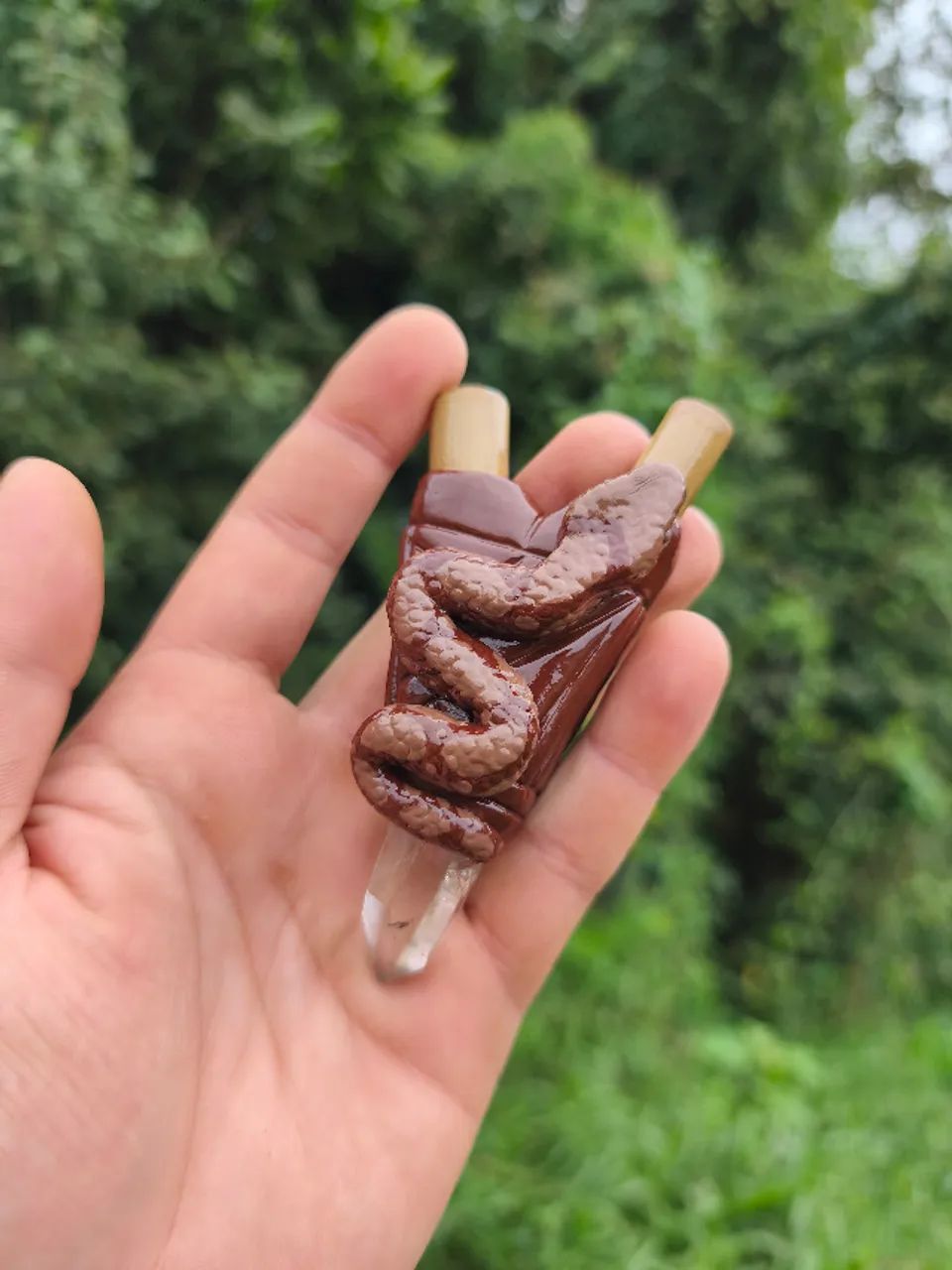 Kuripe Autoaplicador Rapé Personalizado com Ponta de Cristal de Quartzo - Foto 5