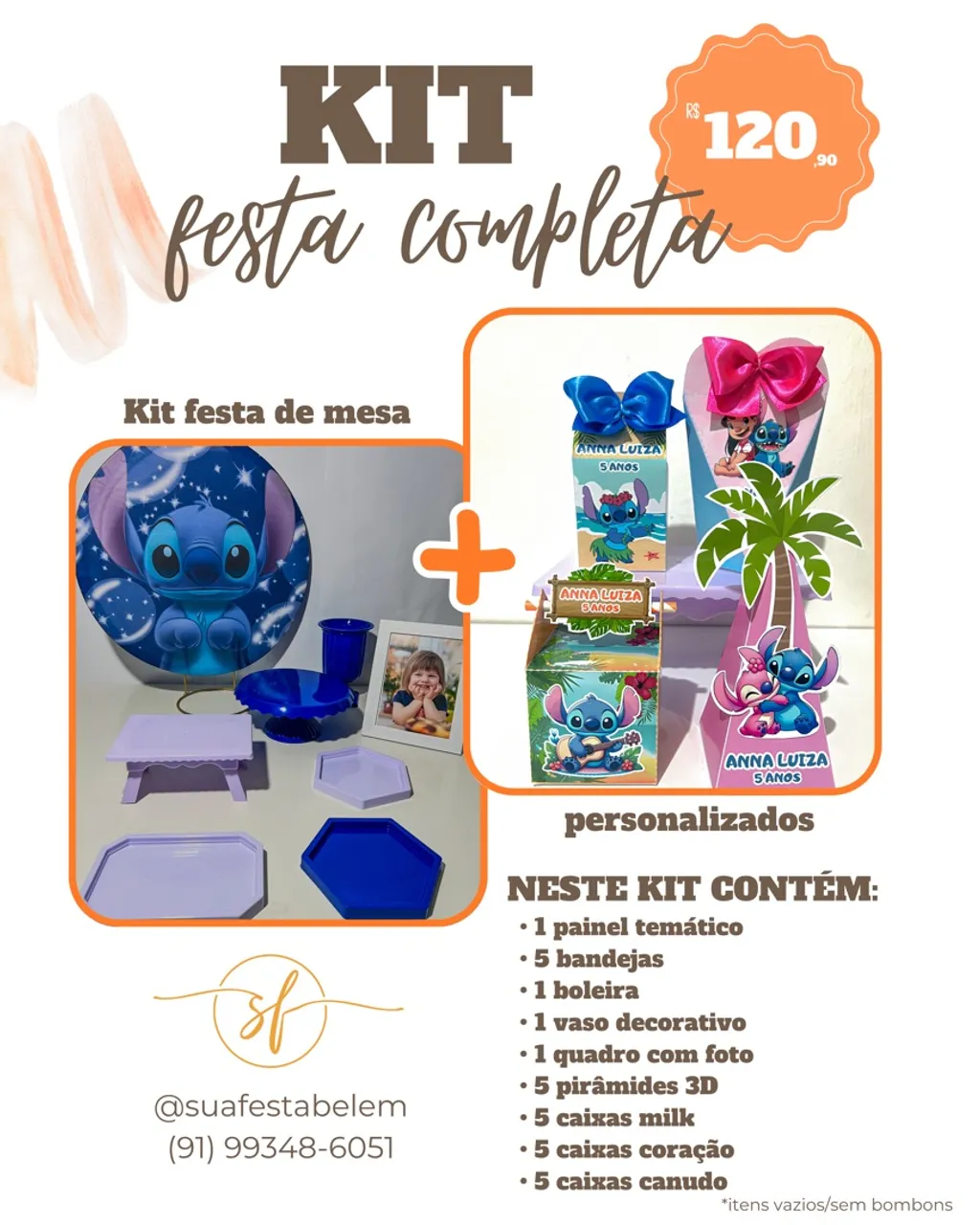Festa completa tá kit de mesa personalizados brindes