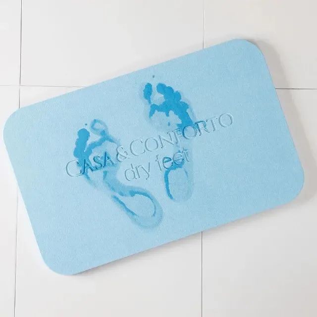 Tapete de Banheiro Dry Feet Diatomita Azul 60x39 cm Casa e Conforto Diatomácea - Foto 2