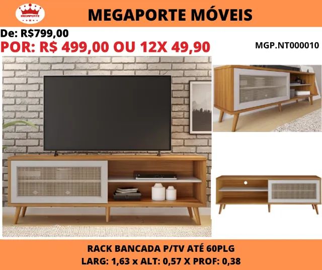 Rack 1,63 para Tv até 60 Polegadas 