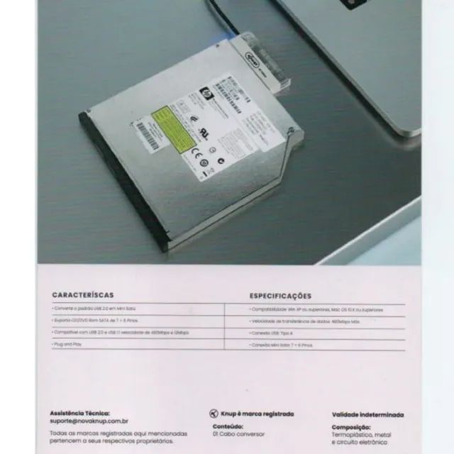  CABO CONVERSOR USB MINI SATA KP-HD822 - Foto 5