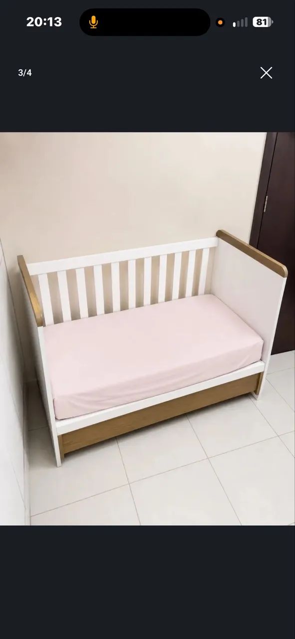 Berço cama americano retrô e colchão  - Foto 2