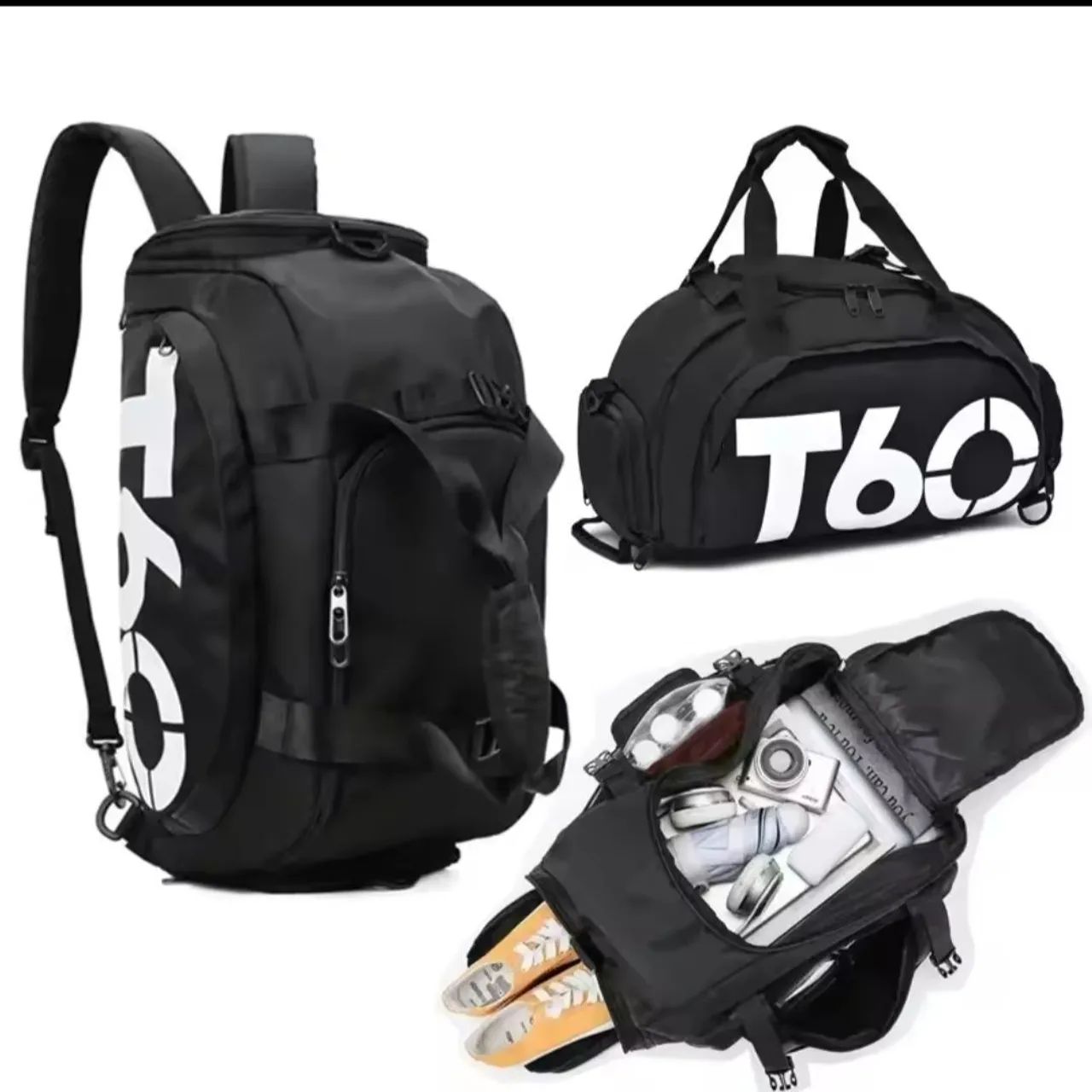 Mochila Esportiva T60 com Bolso para Tênis - Foto 2