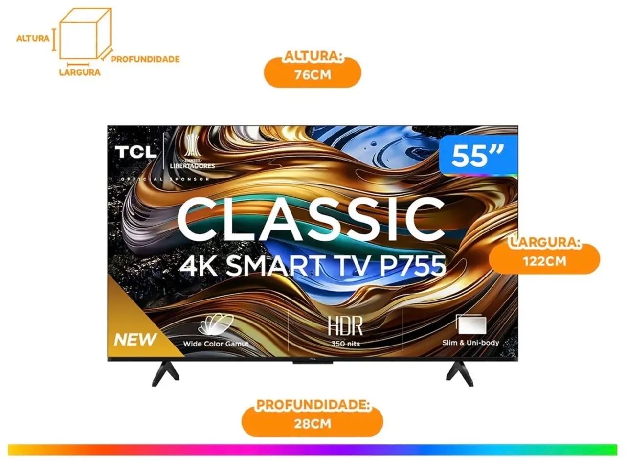 Smart TV 55? LED TCL 55P755 Wi-Fi Bluetooth - 3 HDMI 1 USB - Foto 5