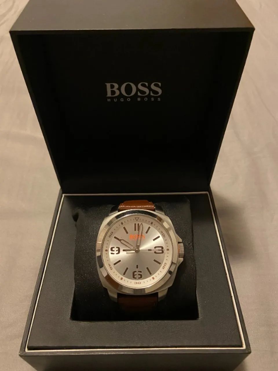 Relógio Hugo Boss Original Masculino - Aço e Couro - Caixa Original - Foto 2