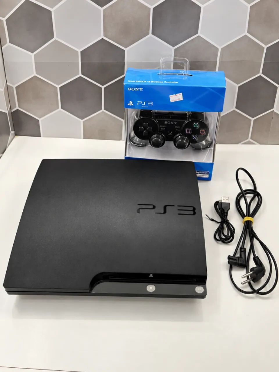 PS3 Slim em ótimo estado, completo e pronto para jogar. - Foto 3