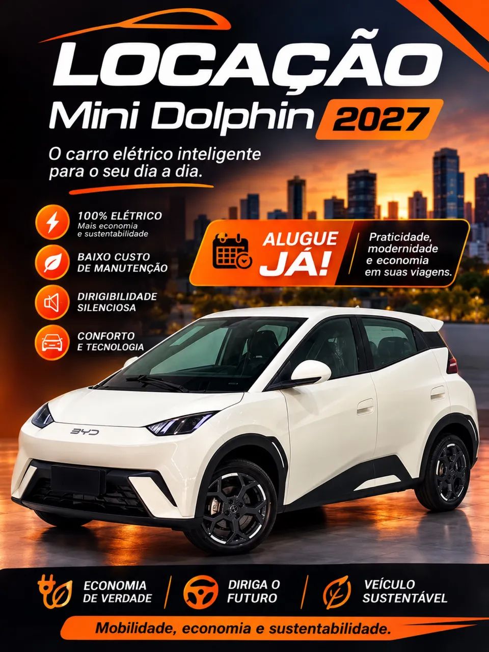 ALUGUEL BYD MINI DOLPHIN! 