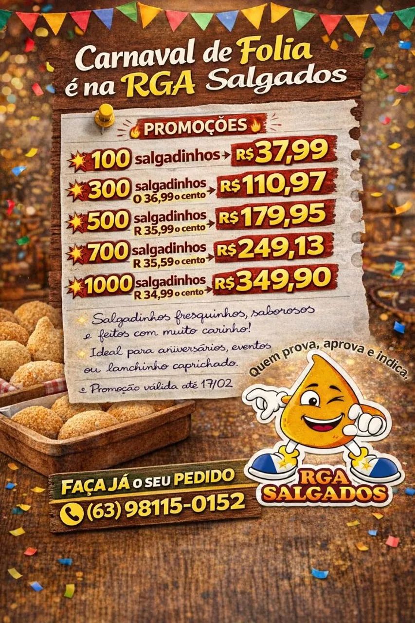 Trabalhamos com Salgadinhos de festas 